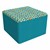 Shapes Series II Modular Soft Seating Cube (Atomic Baltic w/ Teal Vinyl Sides)