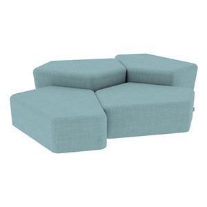 Shapes Series II Vinyl Soft Seating - Two 12" H & Two 18" H CommunEDIs (Pack of Four) - Blue Crosshatch