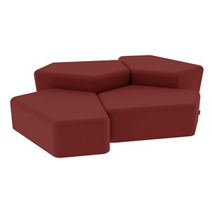 Shapes Series II Vinyl Soft Seating - Two 12" H & Two 18" H CommunEDIs (Pack of Four) - Burgundy Smooth Grain