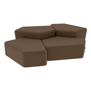 Shapes Series II Vinyl Soft Seating - Two 12" H & Two 18" H CommunEDIs (Pack of Four) - Chocolate Smooth Grain