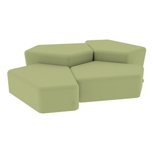 Shapes Series II Vinyl Soft Seating - Two 12" H & Two 18" H CommunEDIs (Pack of Four) - Fern Green Smooth Grain