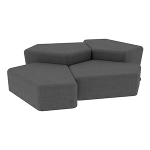 Shapes Series II Vinyl Soft Seating - Two 12" H & Two 18" H CommunEDIs (Pack of Four) - Gray Smooth Grain