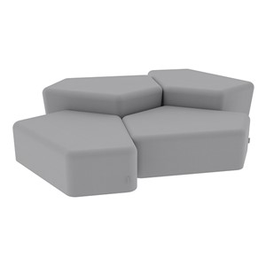 Shapes Series II Vinyl Soft Seating - Two 12" H & Two 18" H CommunEDIs (Pack of Four) - Light Gray Smooth Grain