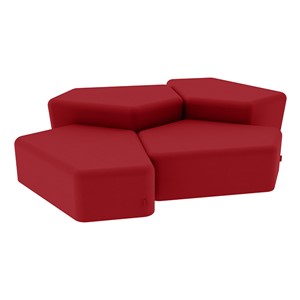 Shapes Series II Vinyl Soft Seating - Two 12" H & Two 18" H CommunEDIs (Pack of Four) - Red Smooth Grain