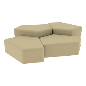 Shapes Series II Vinyl Soft Seating - Two 12" H & Two 18" H CommunEDIs (Pack of Four) - Sand Smooth Grain