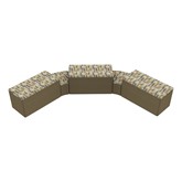 Shapes Series II Designer Soft Seating Set - Two 12'' H Wedges w/ Three 18'' H Rectangles