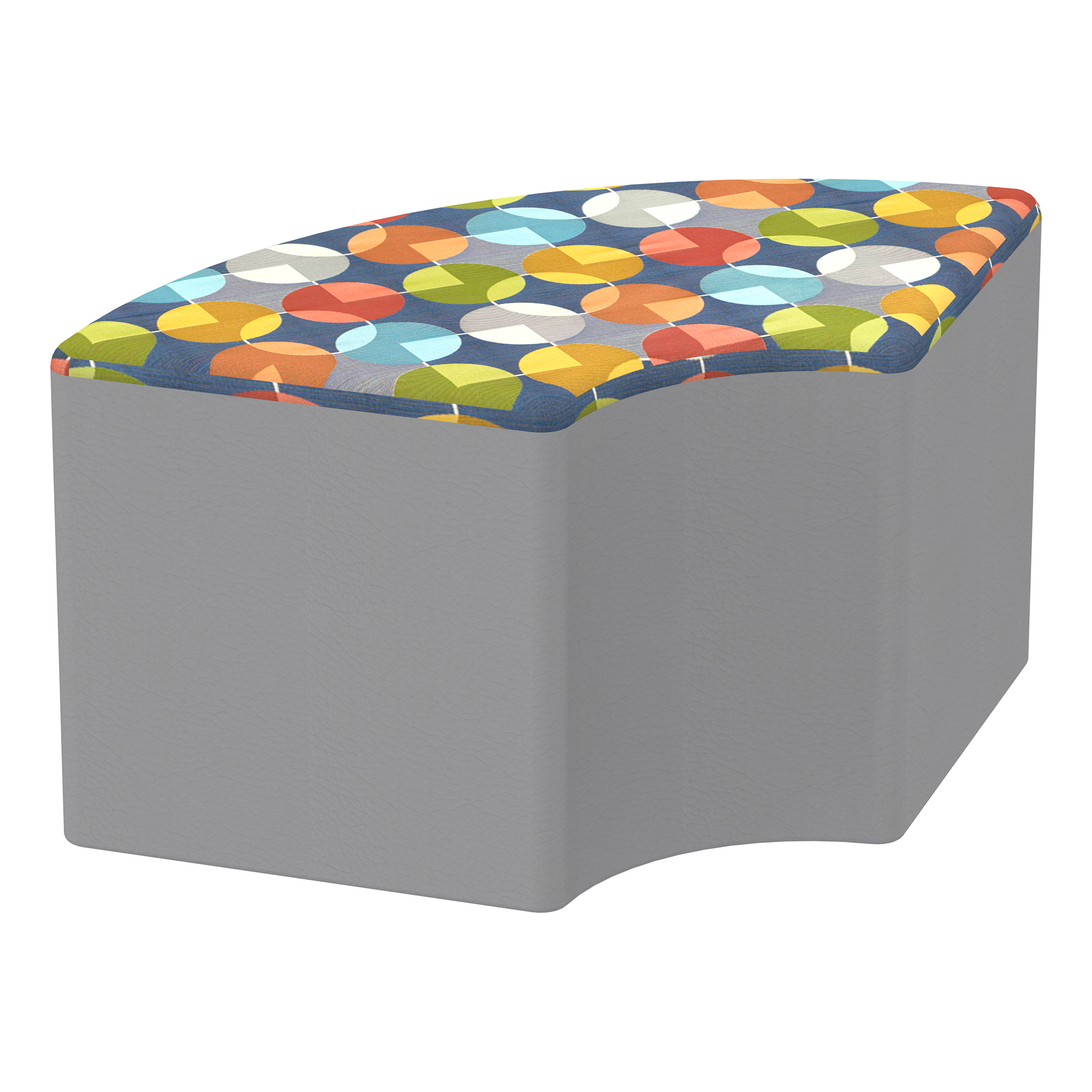 Shapes Series II Designer Soft Seating - Quarter Round - Compass/Light Gray