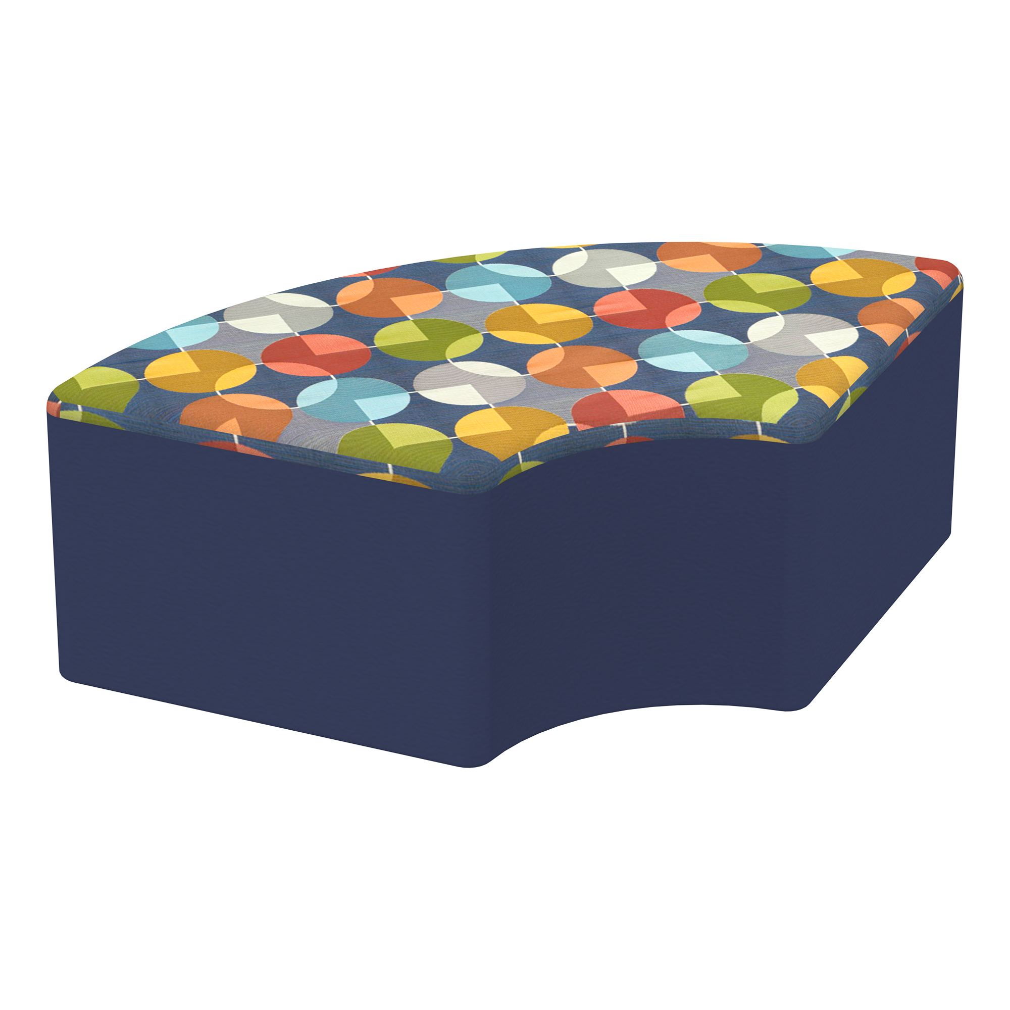 Shapes Series II Designer Soft Seating - Quarter Round - Compass/Navy