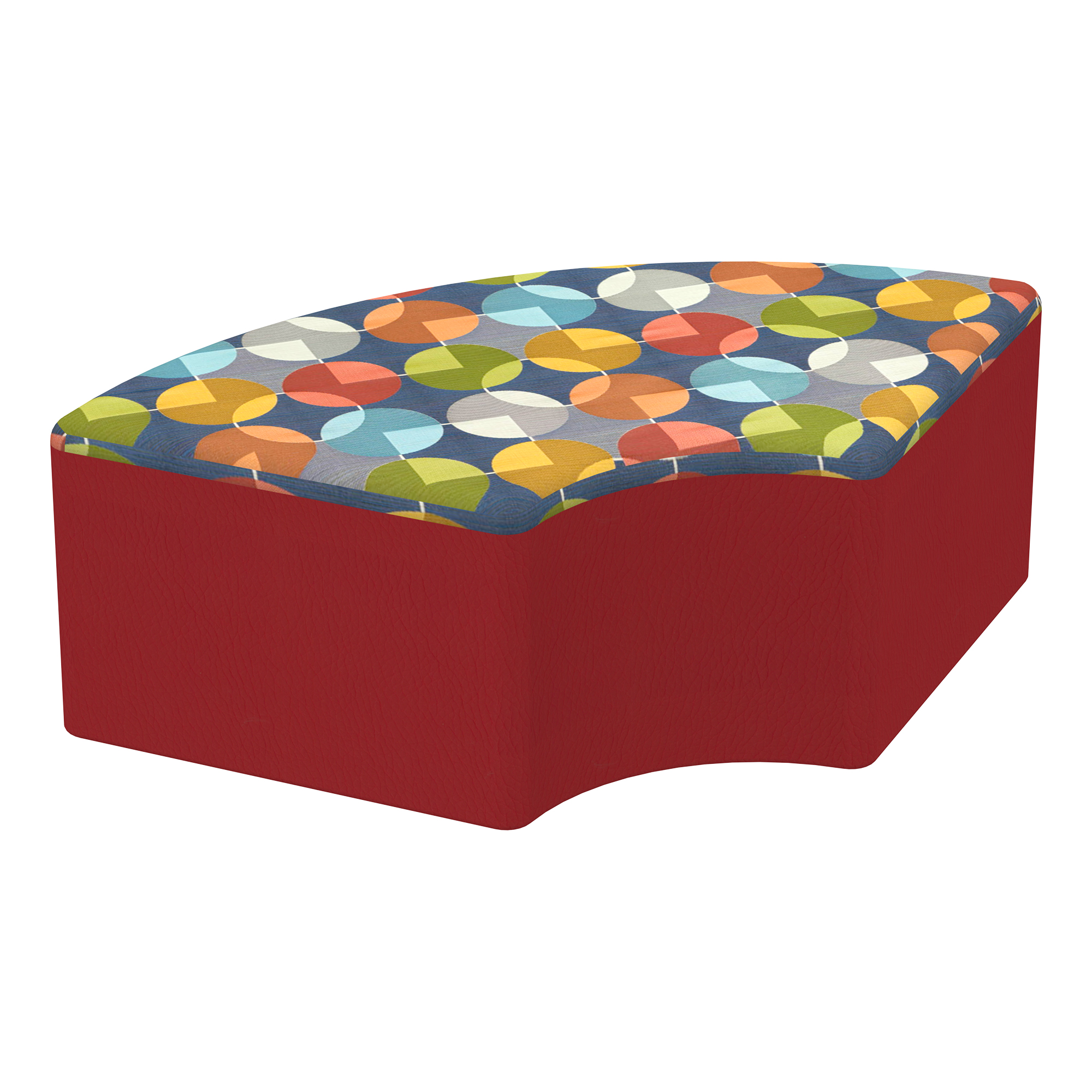 Shapes Series II Designer Soft Seating - Quarter Round - Compass/Red