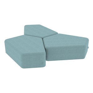 Shapes Series II Vinyl Soft Seating - 12" H CommunEDI Three-Pack - Blue Crosshatch
