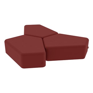 Shapes Series II Vinyl Soft Seating - 12" H CommunEDI Three-Pack - Burgundy Smooth Grain