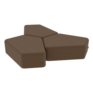 Shapes Series II Vinyl Soft Seating - 12" H CommunEDI Three-Pack - Chocolate Smooth Grain