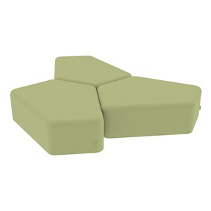 Shapes Series II Vinyl Soft Seating - 12" H CommunEDI Three-Pack - Fern Green Smooth Grain