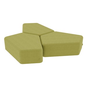 Shapes Series II Vinyl Soft Seating - 12" H CommunEDI Three-Pack - Green Crosshatch