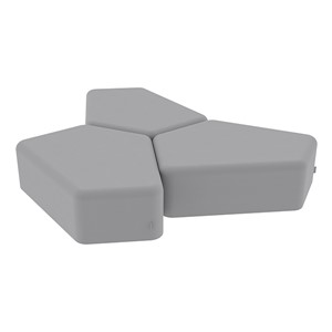 Shapes Series II Vinyl Soft Seating - 12" H CommunEDI Three-Pack - Light Gray Smooth Grain