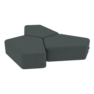 Shapes Series II Vinyl Soft Seating - 12" H CommunEDI Three-Pack - Navy Crosshatch