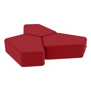 Shapes Series II Vinyl Soft Seating - 12" H CommunEDI Three-Pack - Red Smooth Grain