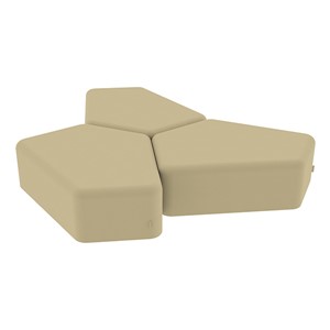 Shapes Series II Vinyl Soft Seating - 12" H CommunEDI Three-Pack - Sand Smooth Grain