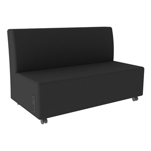 Shapes Series II Soft Seating Sofa w/ USB & Electrical Outlets - Black Smooth Grain