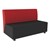 Shapes Series II Soft Seating Sofa w/ USB & Electrical Outlets - Black Seat/Red Back