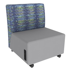 Shapes Series II Soft Seating Chair w/ USB & Electrical Outlets - Telegraph Indigo w/ Light Gray
