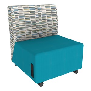 Shapes Series II Soft Seating Chair w/ USB & Electrical Outlets - Bandwidth Circuit w/ Teal
