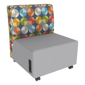 Shapes Series II Soft Seating Chair w/ USB & Electrical Outlets - Compass Sapphire w/ Light Gray