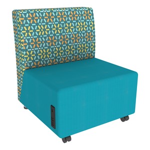Shapes Series II Soft Seating Chair w/ USB & Electrical Outlets - Atomic Baltic w/ Teal