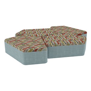 Shapes Series II Designer Soft Seating - 12" H CommunEDI Four-Pack - Confetti/Blue