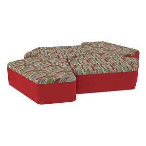 Shapes Series II Designer Soft Seating - 12" H CommunEDI Four-Pack - Confetti/Red