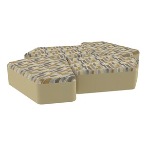 Shapes Series II Designer Soft Seating - 12" H CommunEDI Four-Pack - Desert/Sand
