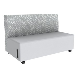 Shapes Series II Soft Seating Sofa w/ USB & Electrical Outlets - Charlotte Silver w/ Cool Gray