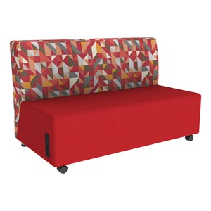 Shapes Series II Soft Seating Sofa w/ USB & Electrical Outlets - Angle Pepper w/ Red
