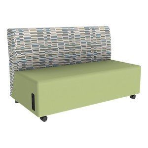 Shapes Series II Soft Seating Sofa w/ USB & Electrical Outlets - Bandwidth Circuit w/ Fern Green
