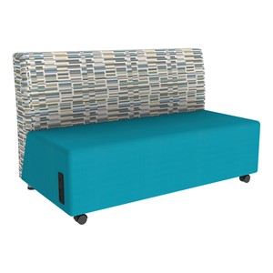 Shapes Series II Soft Seating Sofa w/ USB & Electrical Outlets - Bandwidth Circuit w/ Teal