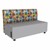 Shapes Series II Soft Seating Sofa w/ USB & Electrical Outlets - Compass Sapphire w/ Light Gray