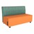 Shapes Series II Soft Seating Sofa w/ USB & Electrical Outlets - Atomic Baltic w/ Orange