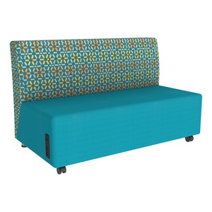 Shapes Series II Soft Seating Sofa w/ USB & Electrical Outlets - Atomic Baltic w/ Teal