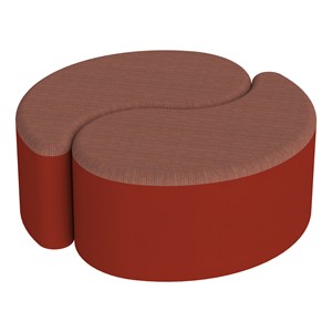 Shapes Series II Designer Soft Seating - 12" H Teardrop Pack of Two - Brick/Burgundy