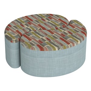 Shapes Series II Designer Soft Seating - 12" H Teardrop Pack of Two - Confetti/Blue
