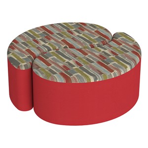Shapes Series II Designer Soft Seating - 12" H Teardrop Pack of Two - Confetti/Red