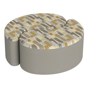 Shapes Series II Designer Soft Seating - 12" H Teardrop Pack of Two - Desert/Taupe
