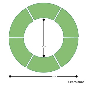 Shapes Series II Vinyl Soft Seating - 18" S-Curve (Pack of Six) - Grouped Footprint