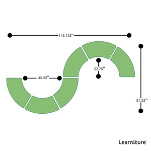 Shapes Series II Vinyl Soft Seating - 18" S-Curve (Pack of Six) - Grouped Footprint