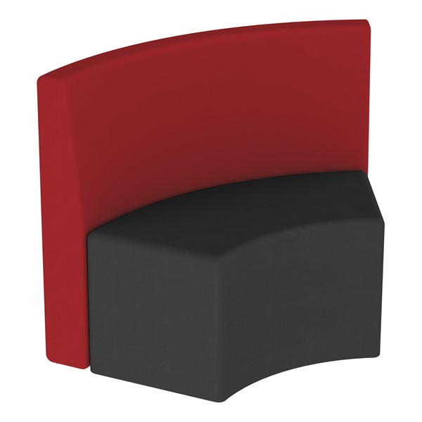 Shapes Series II Structured Vinyl Soft Seating - S-Curve - Burgundy Back & Black Seat