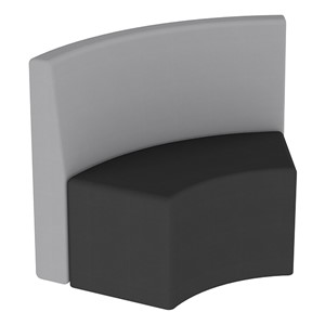 Shapes Series II Structured Vinyl Soft Seating - S-Curve - Gray Back & Black Seat