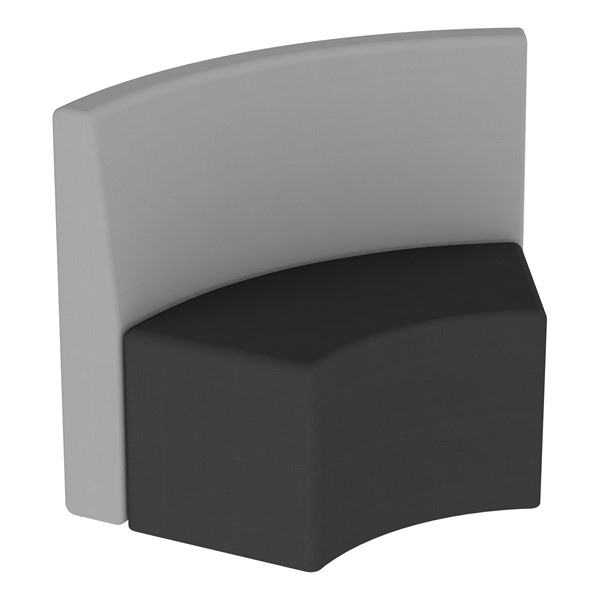 Shapes Series II Structured Vinyl Soft Seating - S-Curve - Gray Back & Black Seat
