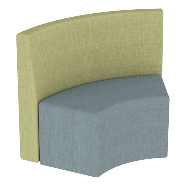 Shapes Series II Structured Vinyl Soft Seating - S-Curve - Green Back & Blue Seat