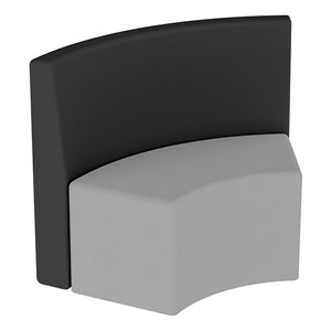 Shapes Series II Structured Vinyl Soft Seating - S-Curve - Black Back & Gray Seat