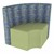 Shapes Series II Structured Soft Seating - Quarter Round (Grade 2 Material) - Telegraph Indigo/Fern Green